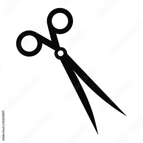 Scissors Flat Icon - Editable Vector Illustration