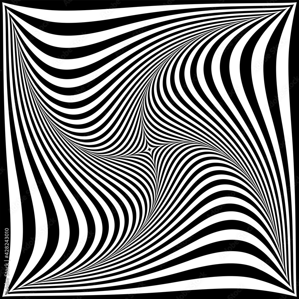 Vortex twisting movement illusion in abstract op art design. Vortex twisting movement illusion in abstract op art design.