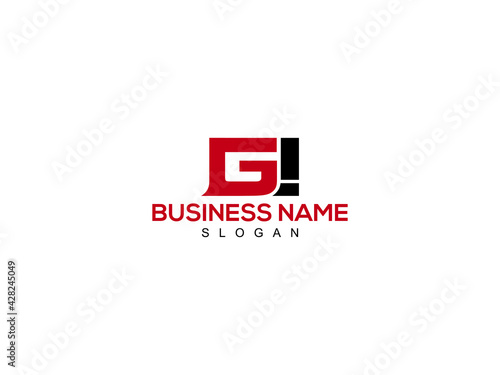 Billede på lærred GI Letter Logo, gi logo icon vector for business