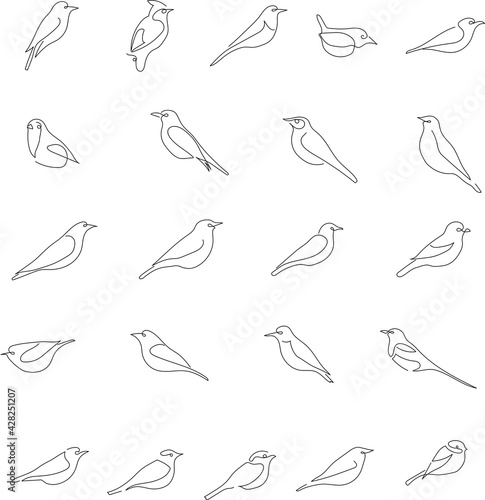 one line art bird line illustration