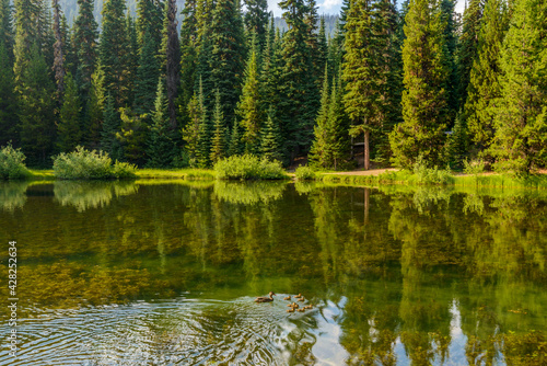 Majestic mountain lake in Canada. Lightning Lake in Manning Park in British Columbia.