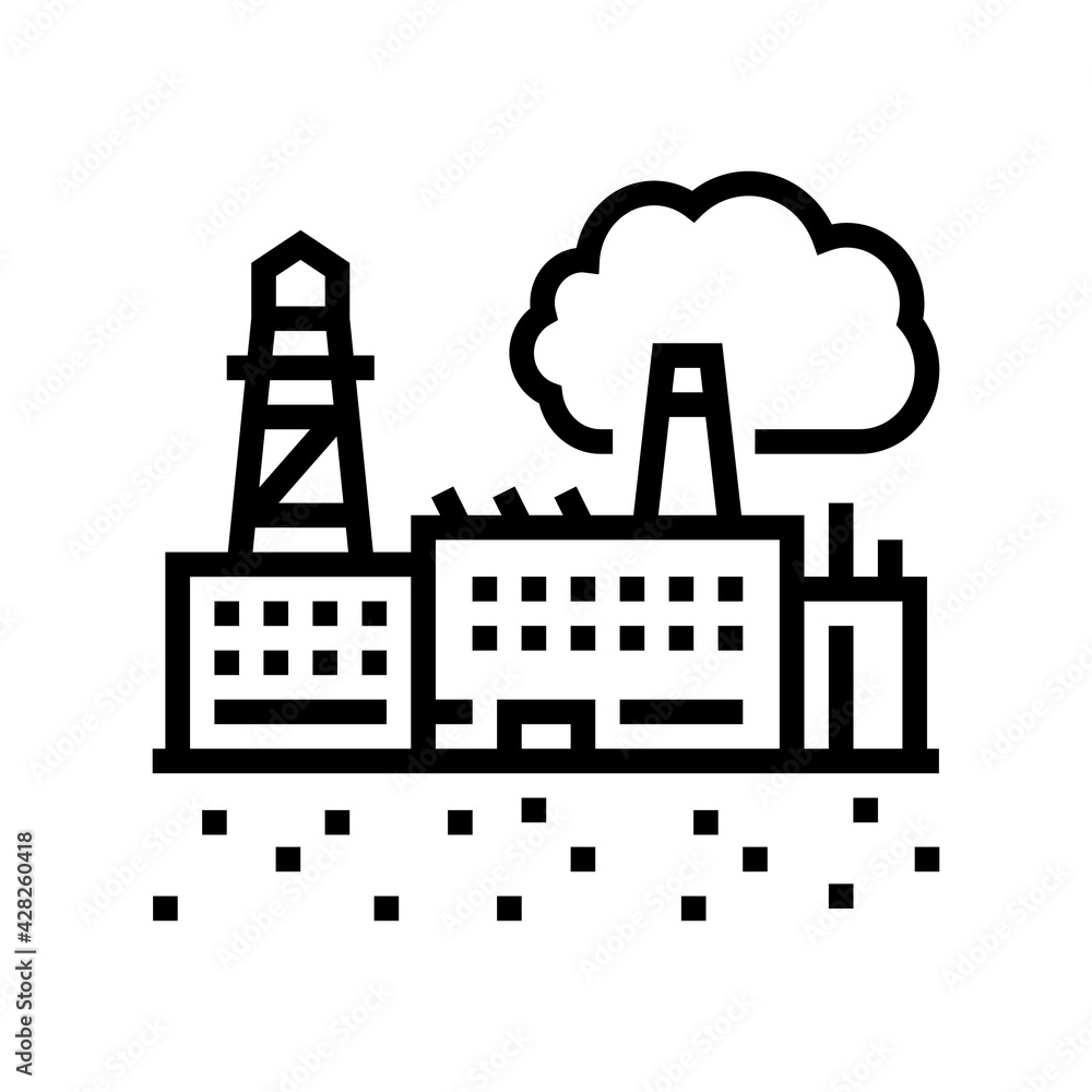 industrial zone land line icon vector. industrial zone land sign. isolated contour symbol black illustration