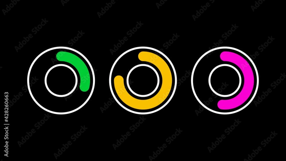 Modern Loading Circle Ring, round percentage progress, load circle ring. Modern Loading progress Animation 0-100 4k motion video with alpha matte channel