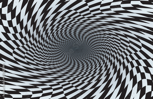 Abstract striped black and white Spiral background
