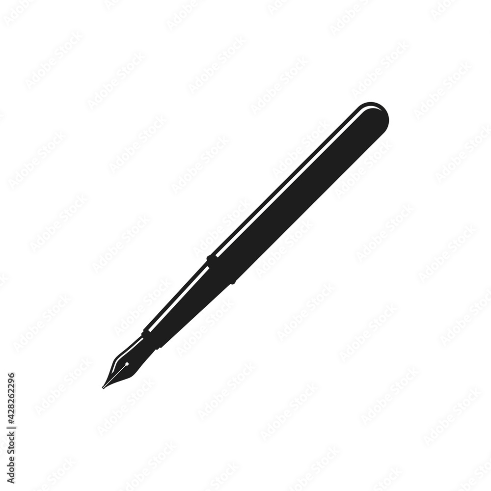 Fountain pen icon. Vector. Flat design. Fountain pen icon. Vector. Flat design.