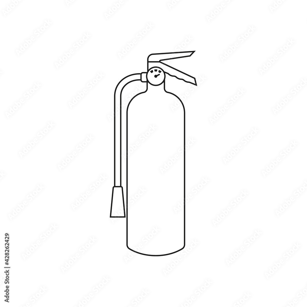 Fire extinguisher icon. Vector illustration. Line style. Fire extinguisher icon. Vector illustration. Line style.