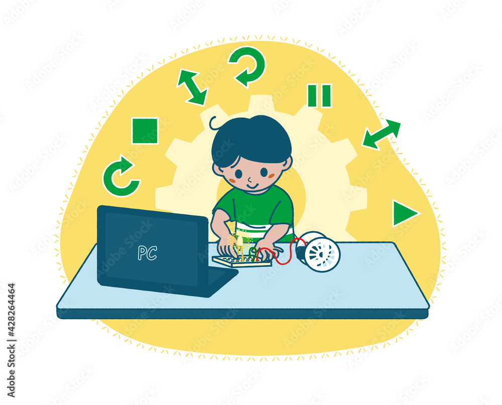 習い事 プログラミング 男の子 こども イラスト 習い事 プログラミング 男の子 こども イラスト