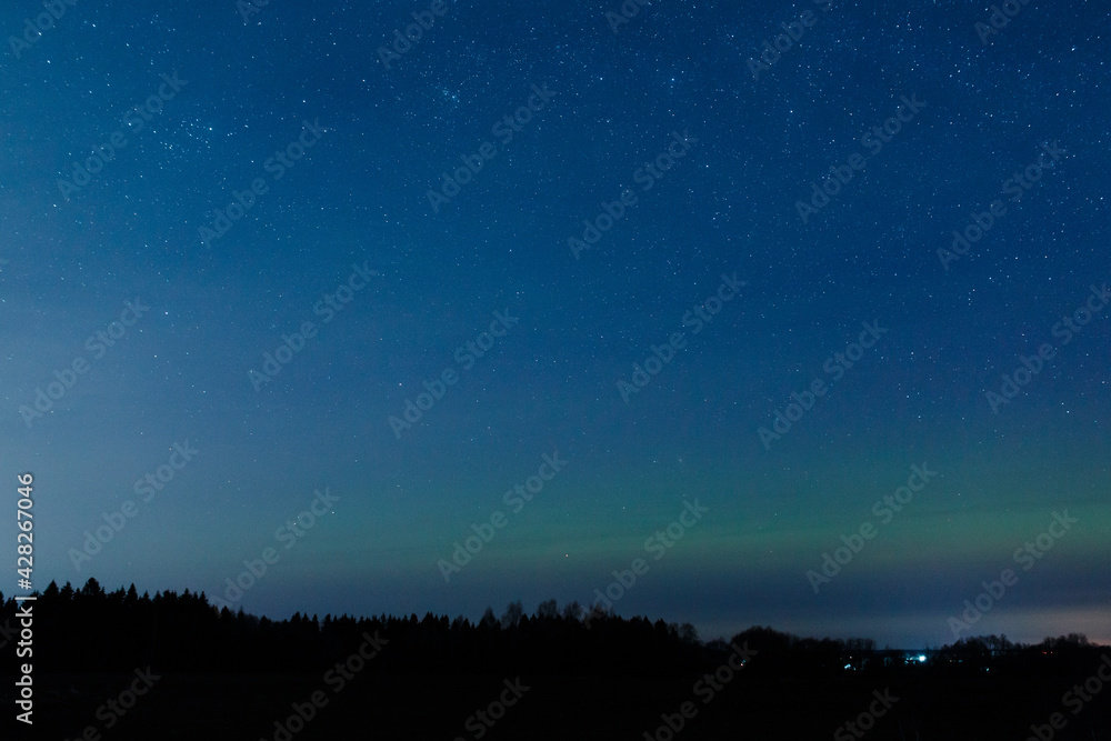 Starry night in the field.