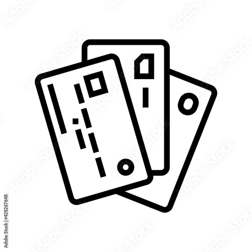 different card line icon vector. different card sign. isolated contour symbol black illustration