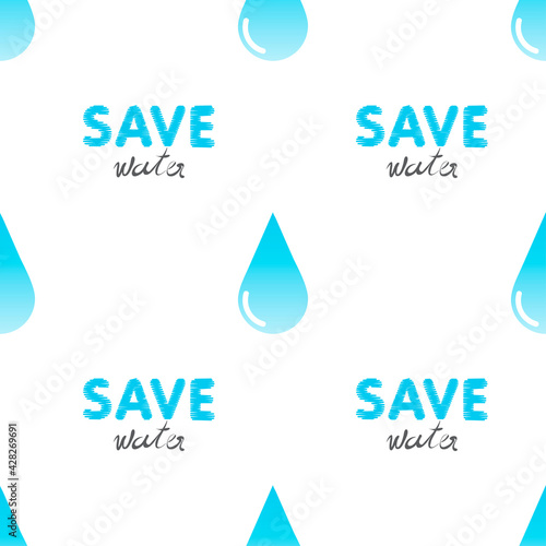 Save Water World Day Print Logo.  Vector