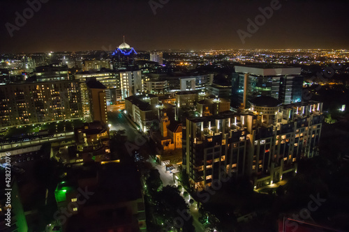 arial view city scape night time photo