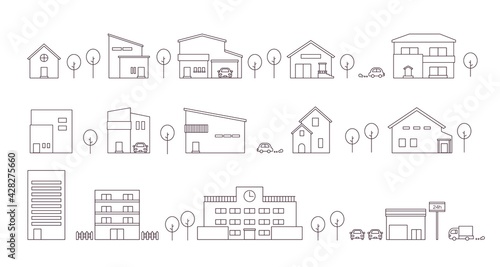 シンプルな街並み