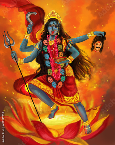 Kali Mata Goddess Kali is the god of power, also known as Shyama and Kalika . In West Bengal one day prior to Diwali Kali Puja is a festival celebrated all over India  photo