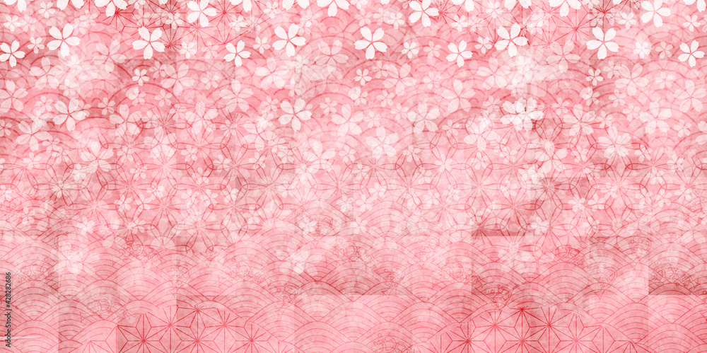 Fototapeta premium 桜 和柄 春 背景