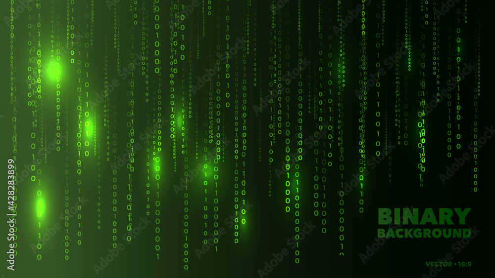 Matrix Style Binary Code Vector Background