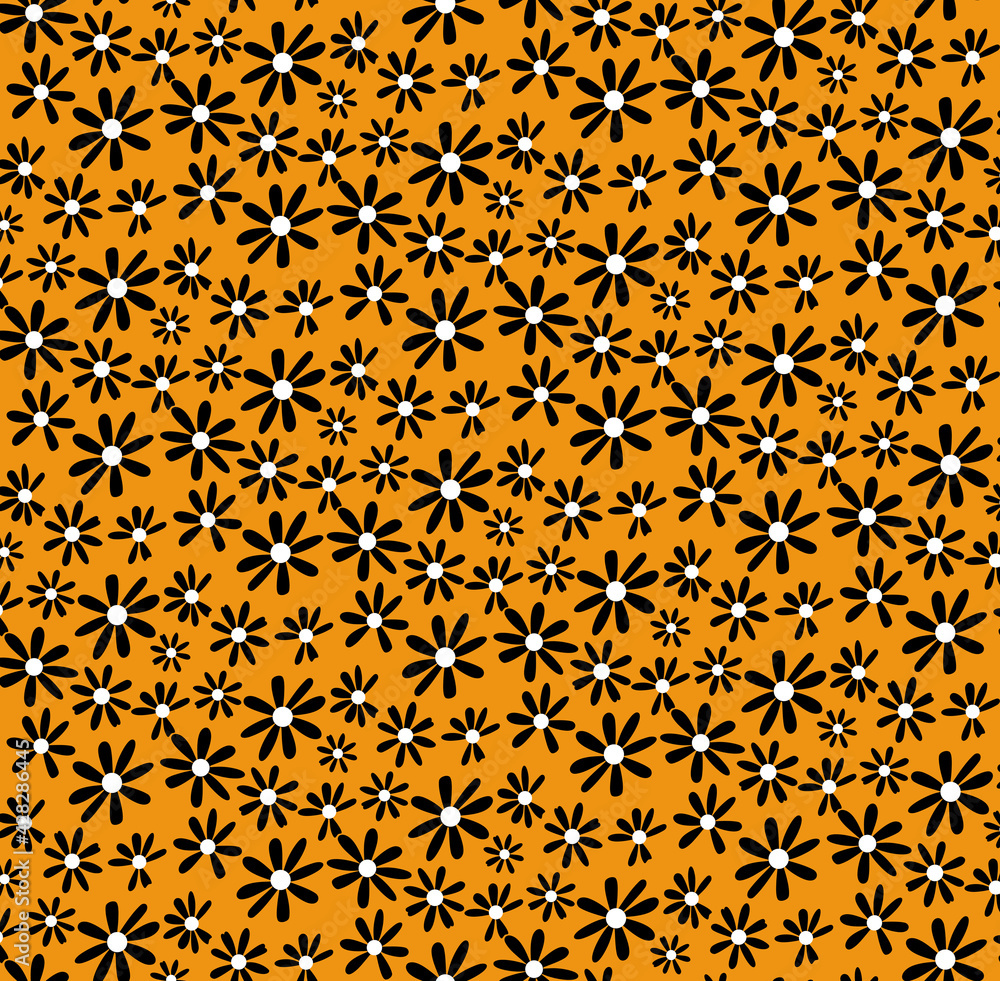 Seamless daisy flowers pattern, floral print.