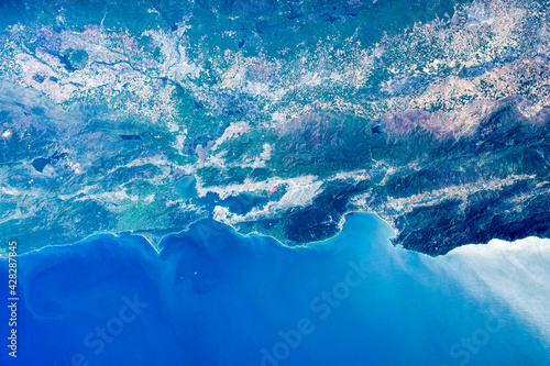 San Francisco coastal area, USA. Digital enhancement reflecting the artist's interpretation of the scene. Elements of this image furnished by NASA © TOimages