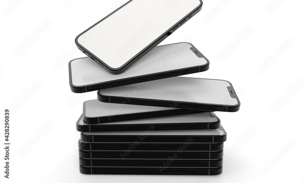 3d render illustration the white smartphone with full screen and modern frame less design - isolated on white background 3d render illustration the white smartphone with full screen and modern frame less design - isolated on white background