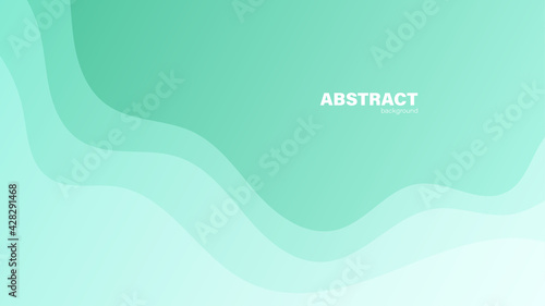 Abstract green fluid shape modern background with copy space, vector.