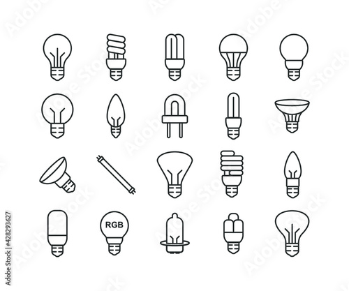 simple light bulb icon for lighting