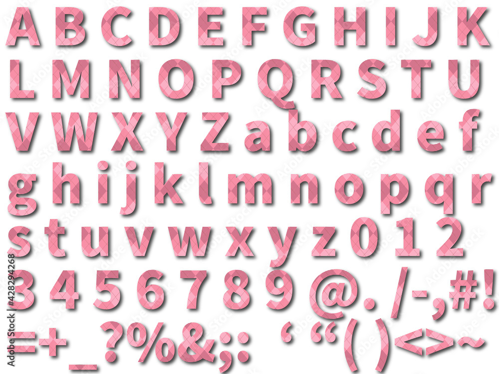 アーガイル柄デザインのアルファベット文字 アーガイル柄デザインのアルファベット文字