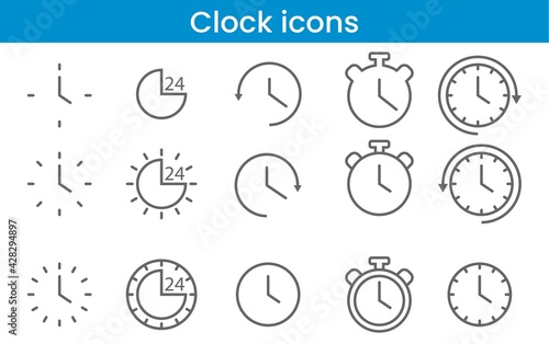 vector clock icons, clocks vectors