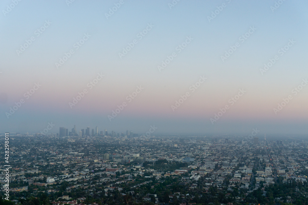 Sunset over downtown Los Angeles from Griffith Observatory