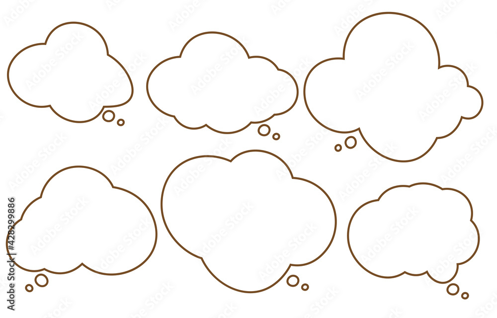 Set comic speech bubbles on a white background, vector speaking or talk bubble , icon chat or message , use for add text ,cloud and doodle style Set comic speech bubbles on a white background, vector speaking or talk bubble , icon chat or message , use for add text ,cloud and doodle style
