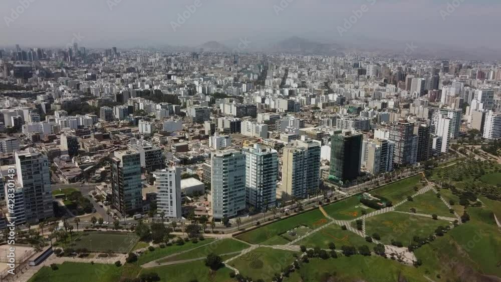 Aerial view of Lima city from Miraflores at afternoon Aerial view of Lima city from Miraflores at afternoon