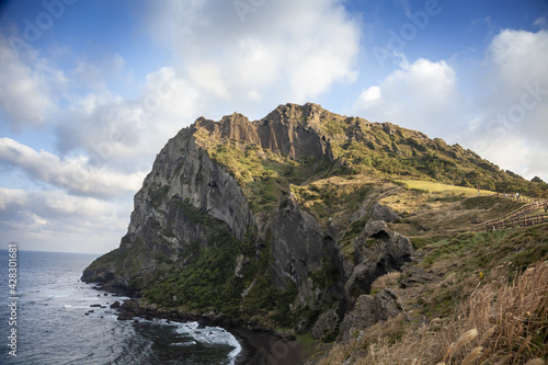 Print op canvas Scenic view of Sunrise Peak in Jeju Island, South Korea
