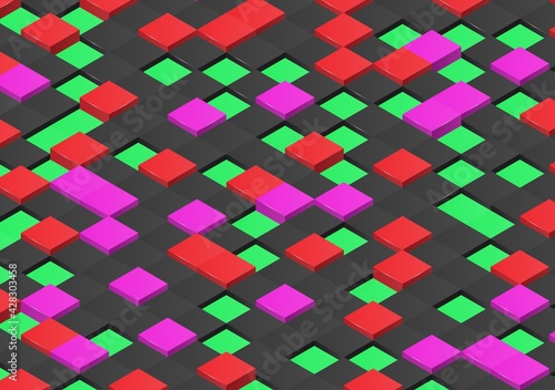 abstract background of isometric square