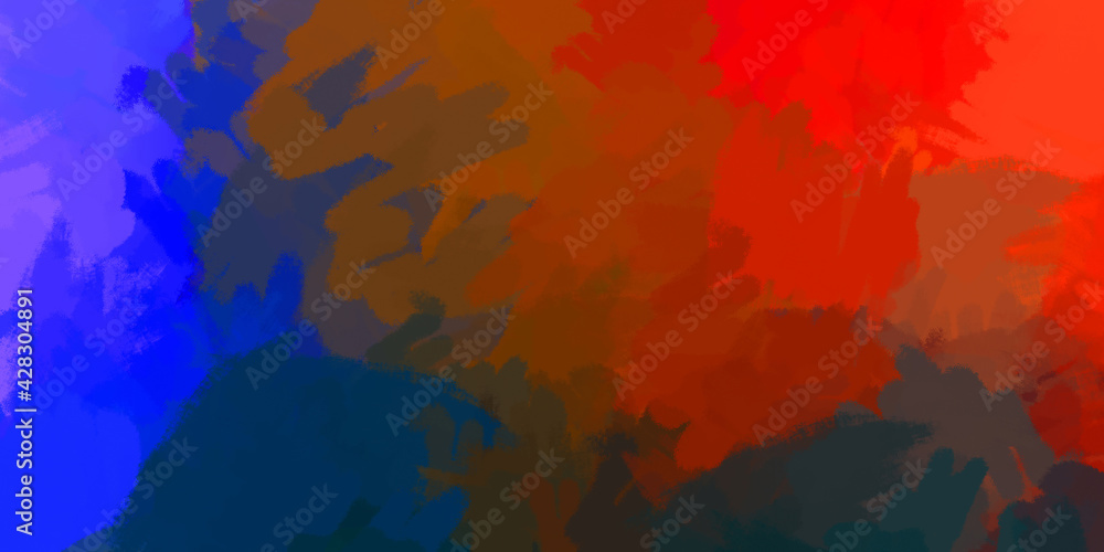 Brushed Painted Abstract Background. Wild chaotic brushstrokes. Strokes of paint. 2D Illustration. Brush stroked painting.