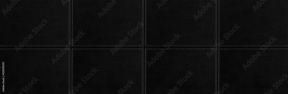 Panorama of Black genuine cow leather of the sofa texture and background seamless Panorama of Black genuine cow leather of the sofa texture and background seamless