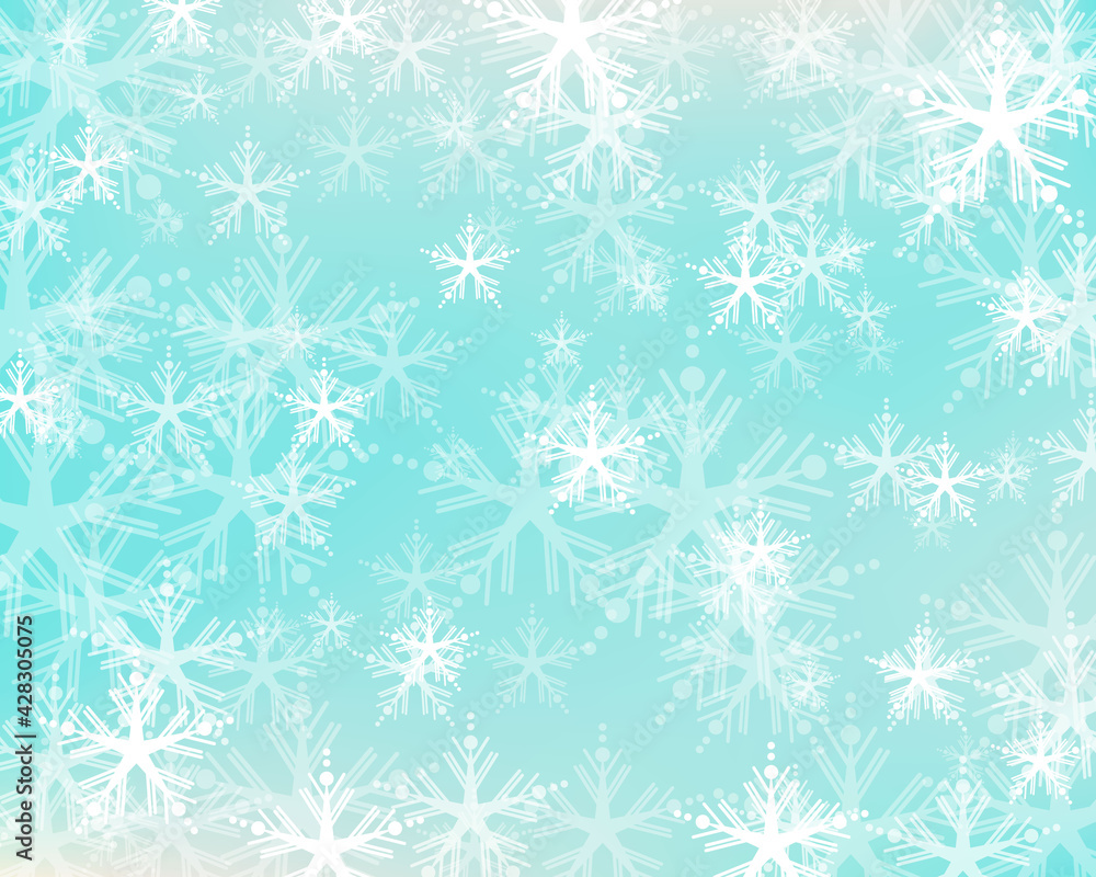 Winter snowflakes bokeh background banner