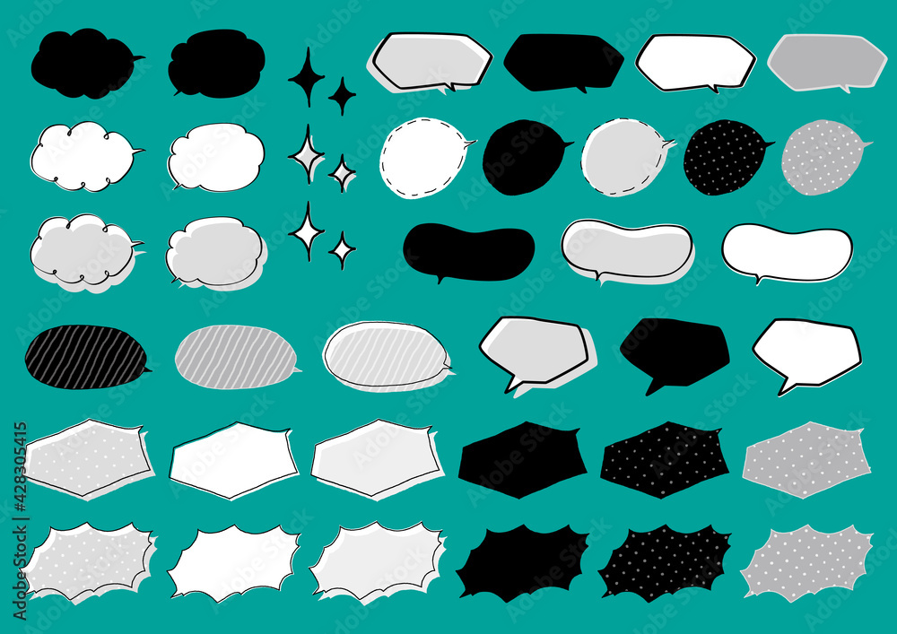 吹き出し 手描き風 かわいい Stock Vector Adobe Stock