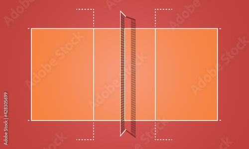 Volley ball field outdoor and indoor vector illustration background design