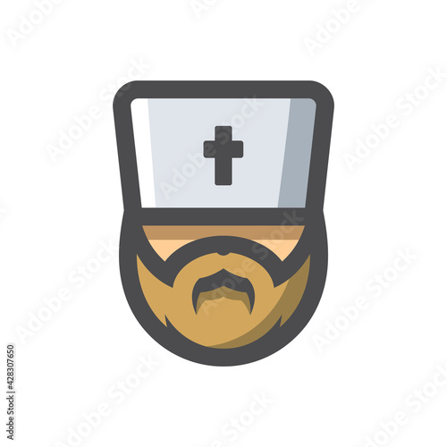 Priest Religion men Vector icon Cartoon illustration.