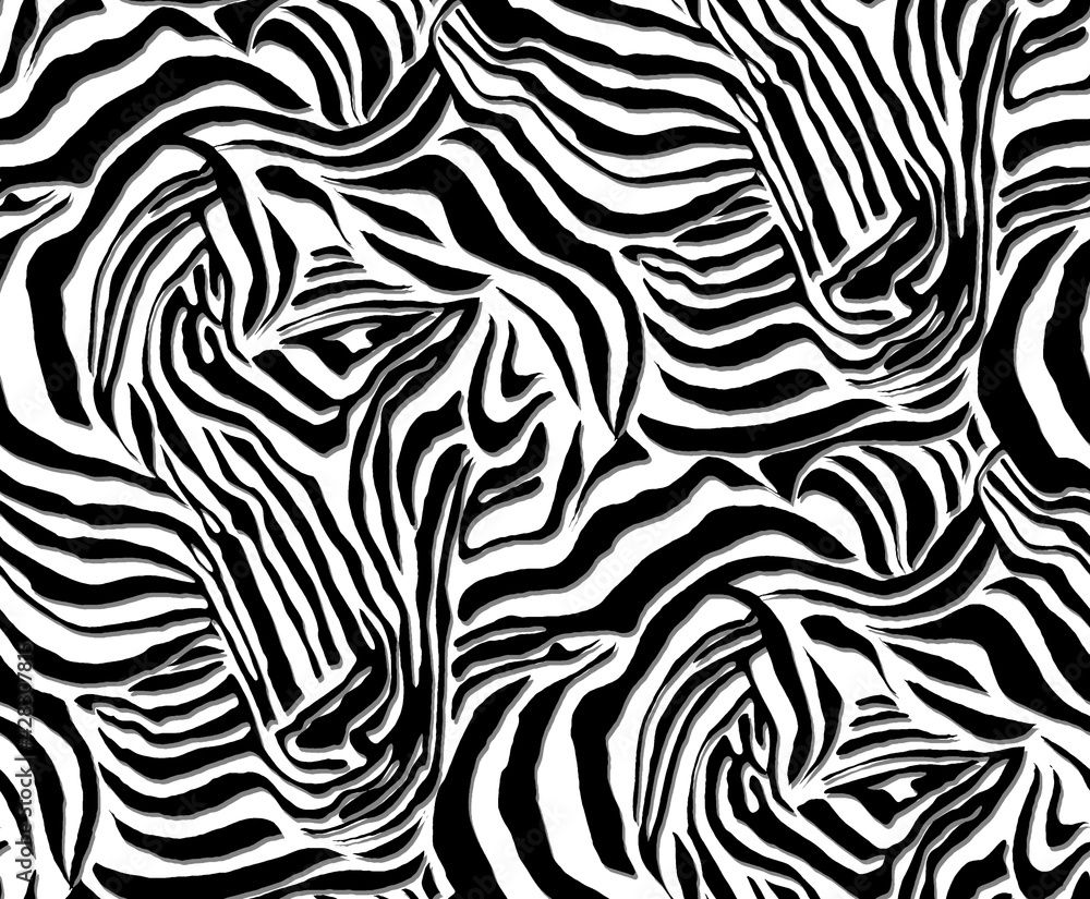 Seamless zebra pattern, animal print.