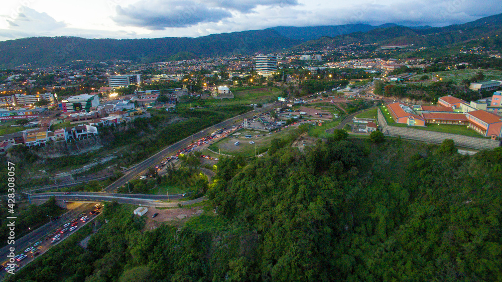 Aerial photography of the city Tegucigalpa Honduras