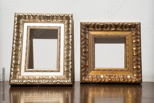 Empty picture frames with beautiful pattern