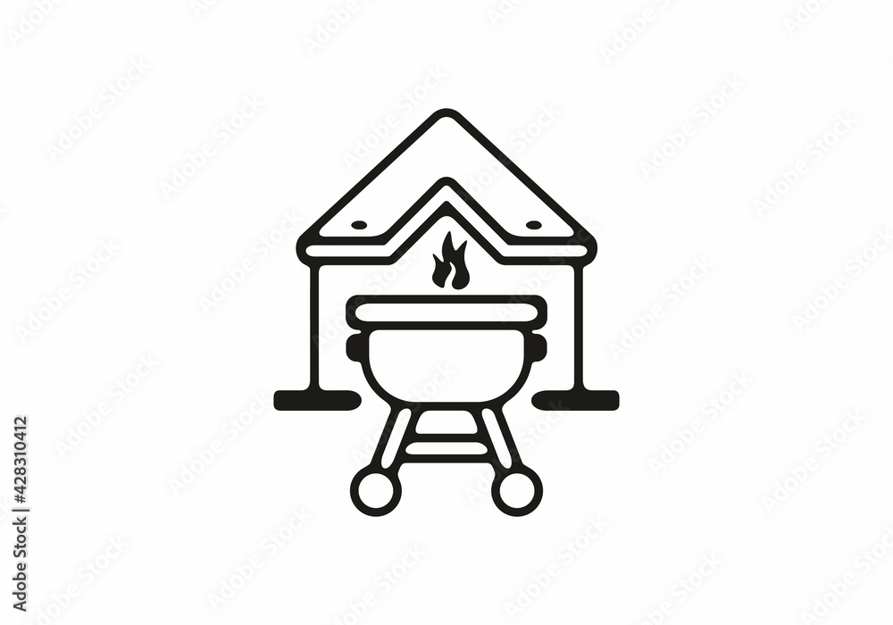 House of BBQ line art illustration House of BBQ line art illustration