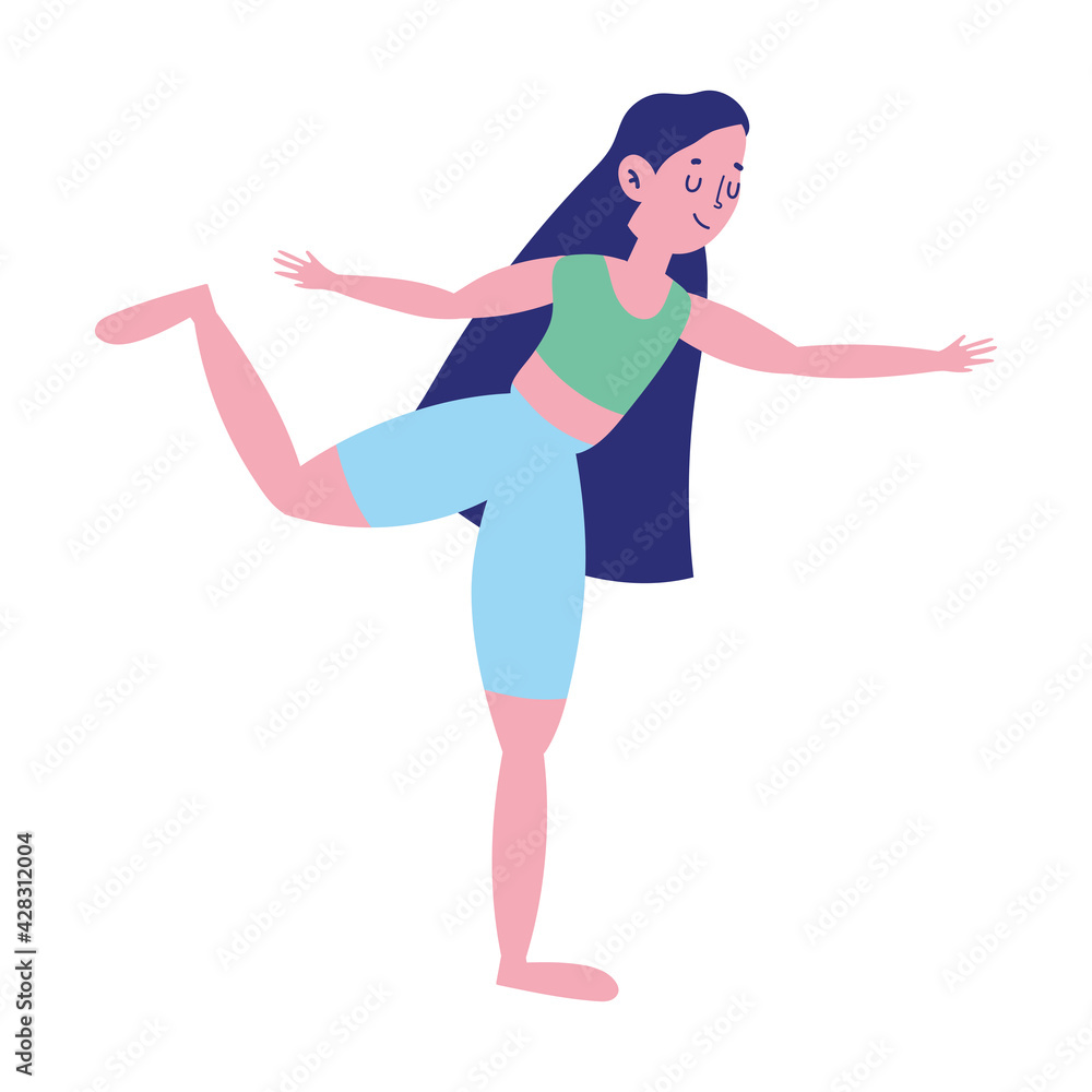 Fototapeta premium girl stretching exercise