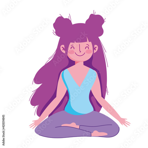 girl making yoga