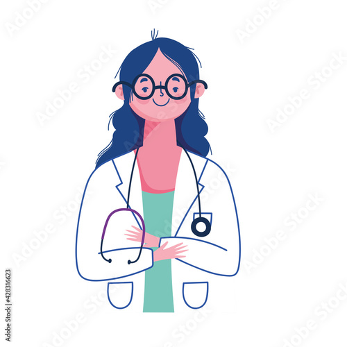 woman physician character