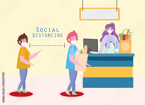physical distancing people