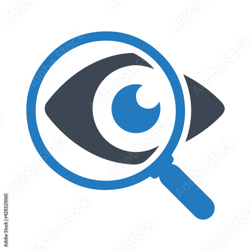 Magnifying icon. Ophthalmology, Eye care icon, vector & glyph