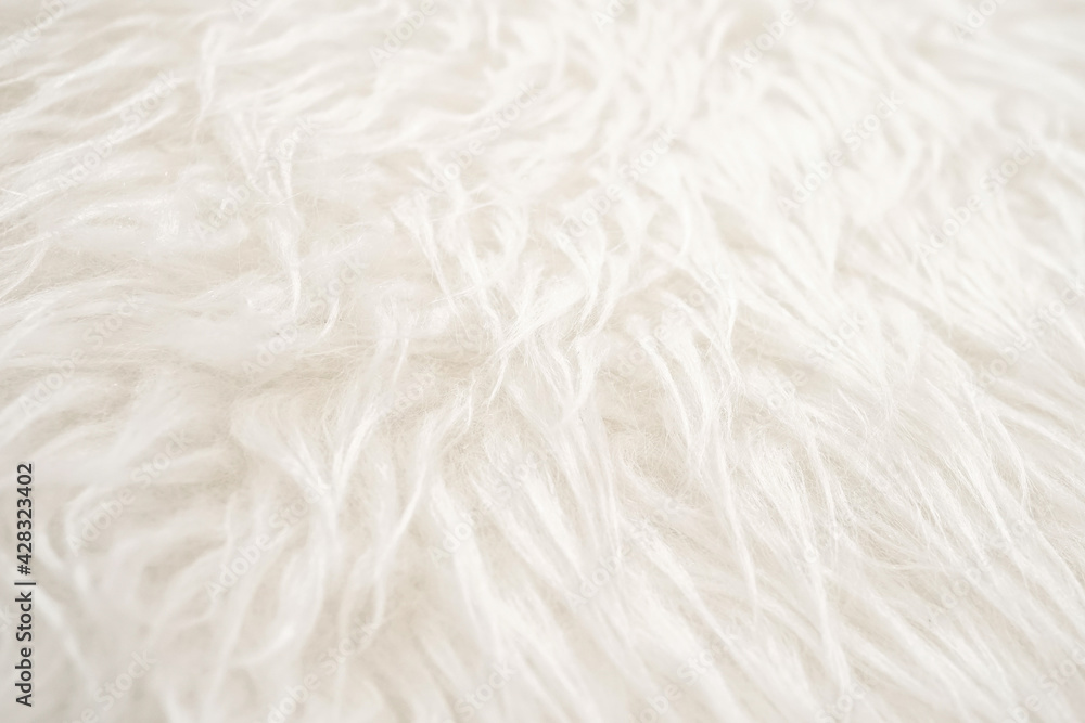 Close up shot of white fake fur fabric with blur effects. Close up shot of white fake fur fabric with blur effects.