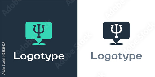Logotype Psychology icon isolated on white background. Psi symbol. Mental health concept, psychoanalysis analysis and psychotherapy. Logo design template element. Vector
