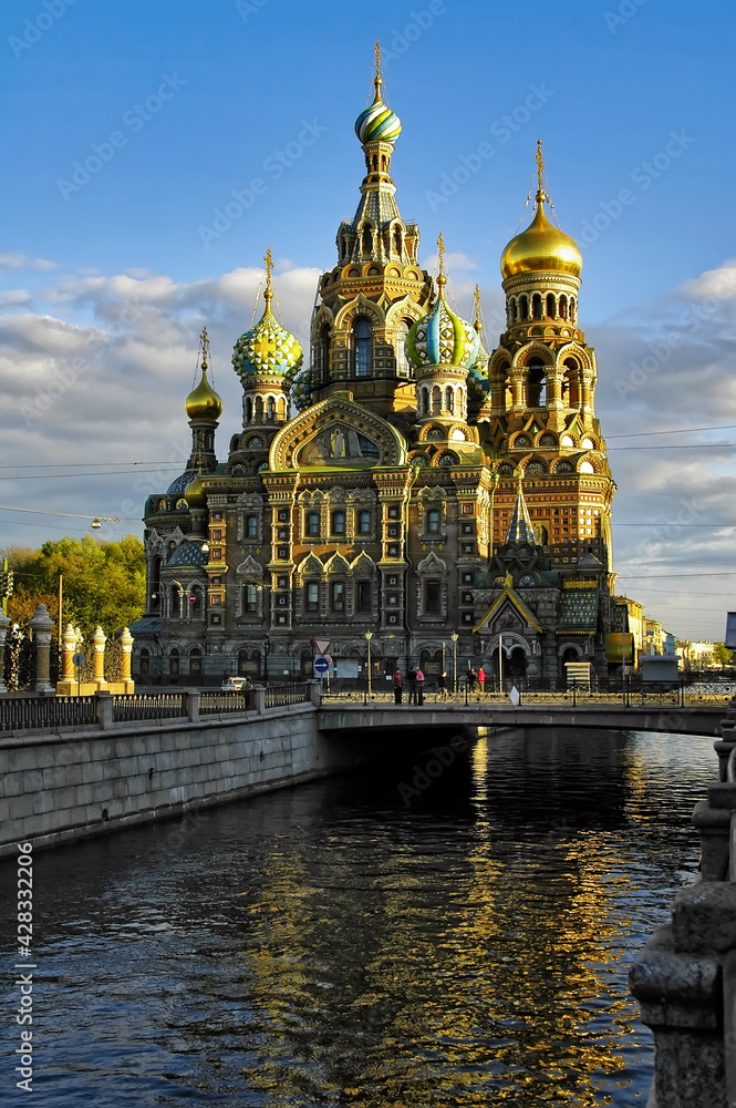 Famous church of the Savior on Spilled Blood in Saint Petersburg, Russia.