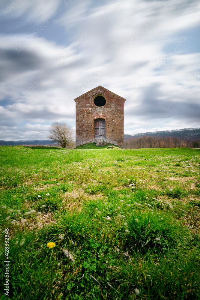 Little chapel of San Galgano, Siena, Tuscany, Italy